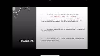 CHM 111 Chapter 11 Part 5: Freezing and Boiling Point Calculations