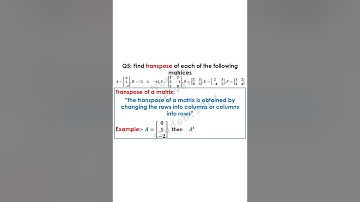 #student9001 Transpose of a Matrix|| 9th Math|| 1.2|| Science Group|| Definitions || class 9