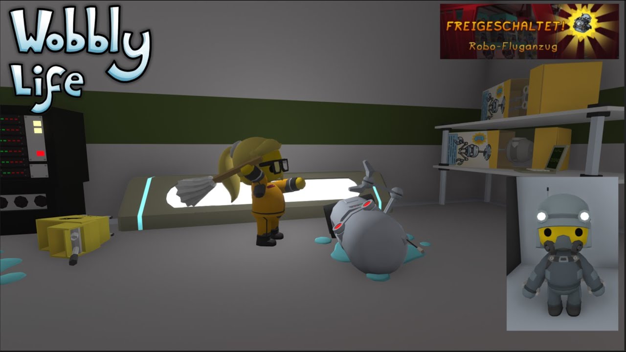 Randale in der Roboterfabrik und der Robo Fluganzug in Wobbly Life