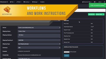 Workflows & Work Instructions - Authentise FLOWS Features