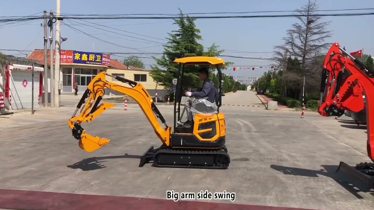 Yellow mini excavator with roof 1.8T