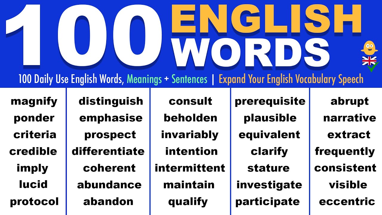 100 Daily Use English Words, Meanings + Sentences | Expand Your English Vocabulary Speech