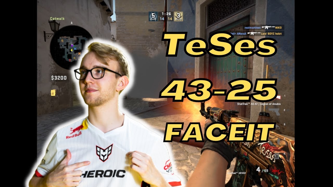Heroic TeSeS (43-25) mirage POV | FACEIT Ranked | June 30, 2023 - YouTube