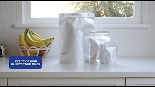 Wallaby Goods - 100ct Multi-Size Mylar Bags with Gusset & Zipper Seal for Long Term Food Storage
