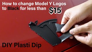 How to change 2023 Tesla Model Y logos to Black for less than $15 / Tesla DIY Plasti Dip