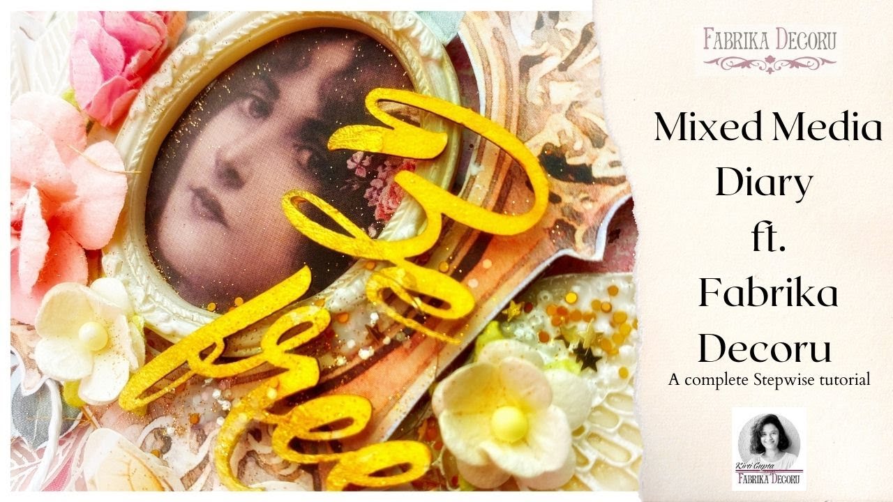 Mixed media Diary cover with shabby Velour- By Kirti Gupta