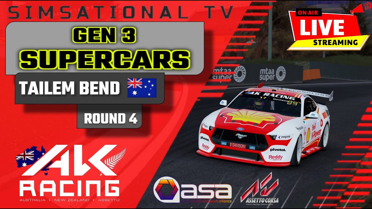 AK RACING - GEN 3 SUPERCARS - ENDURO ROUND - THE BEND - YouTube