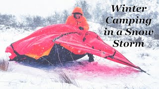 Winter Camping in a Snow Storm, Blizzard Wilderness Solo Backpacking the North, Cold Tent, No Fire