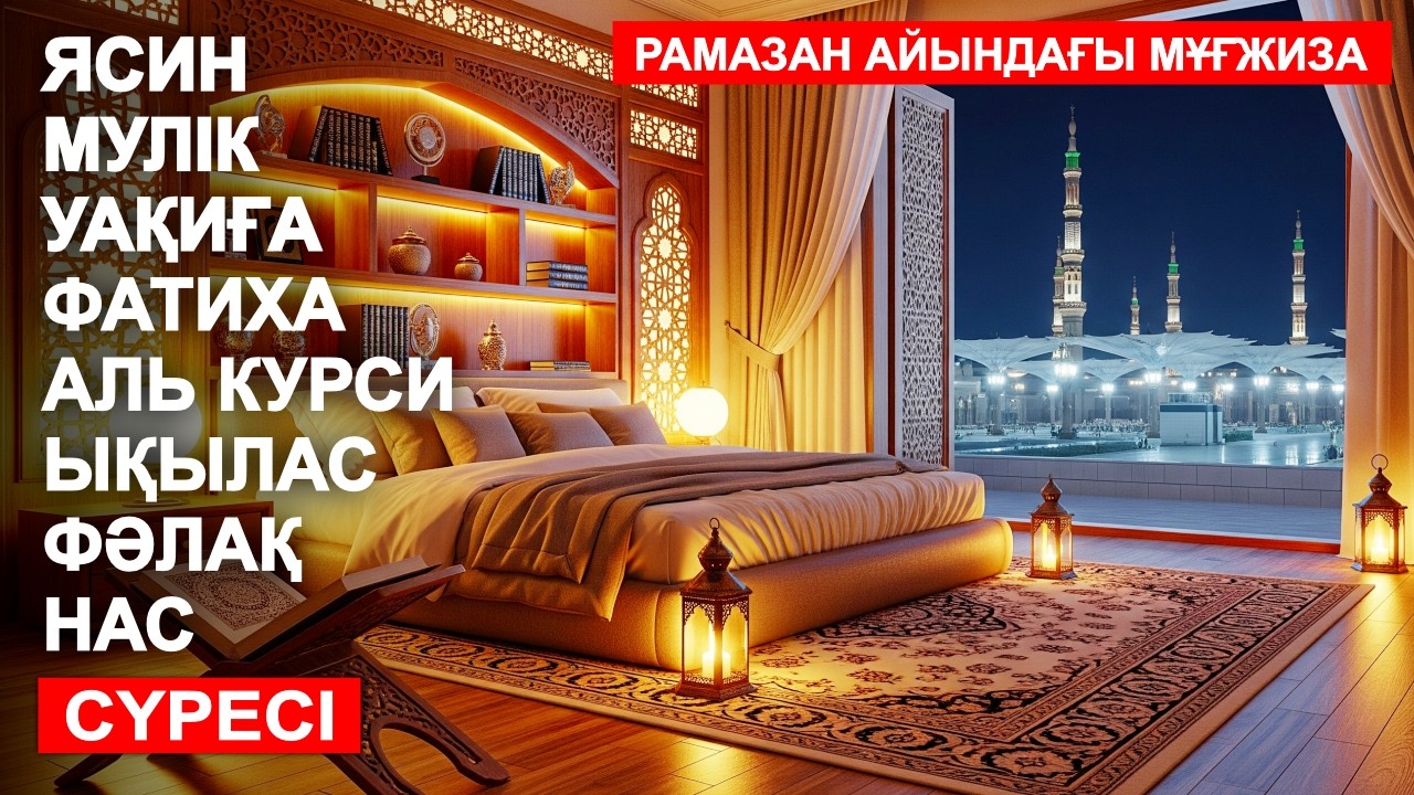 ТІЛЕКТЕР ҚАБЫЛ БОЛАТЫН ҚАСИЕТТІ АЙДА | ЯСИН, МҮЛК, УАҚИҒА, ФАТИХА, АЯТУЛЬ КУРСИ, ЫҚЫЛАС, ФӘЛАҚ, НАС