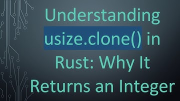 Understanding usize.clone() in Rust: Why It Returns an Integer