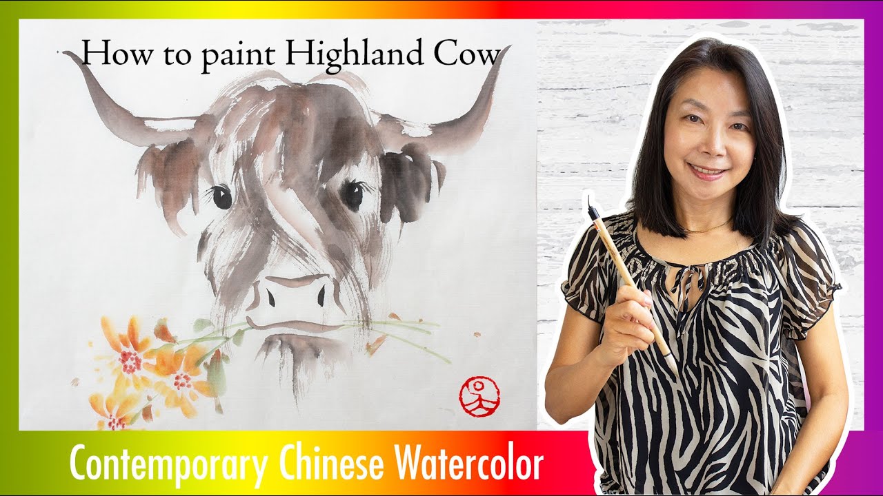 Travel Inspired | Painting Highland Cow using Chinese Watercolor