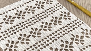 THE MOST and VERY EASY Crochet Shawl, Scarf, Blouse, Runner, Curtain Pattern Tutorial