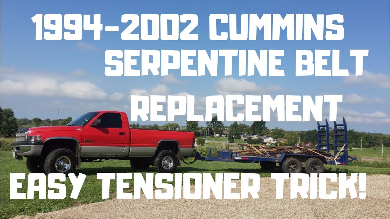 How To 9402 Dodge Cummins 2nd Gen Serpentine Belt Replacement. (Easy
