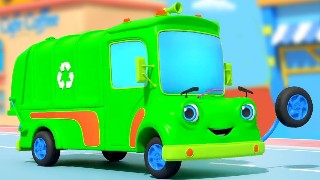 Wheels On The Garbage Truck, Vehicle Nursery Rhymes And Car Cartoon Videos