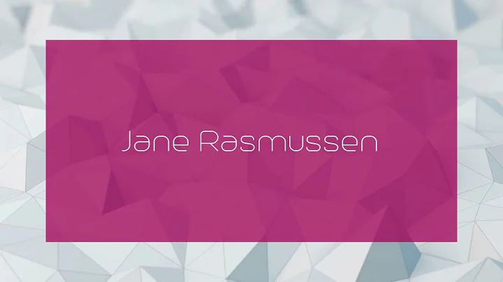 Jane Rasmussen - appearance