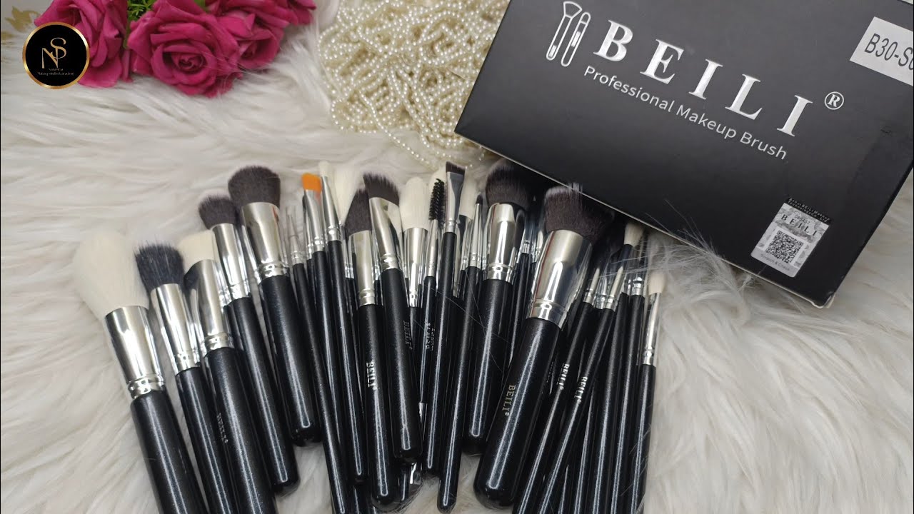 BEILI Professional Makeup Brush 30 pcs set unboxing + full review ||