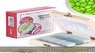 AmScope PS25 Prepared Microscope Slide Set for Basic Biological Science Education, 25 Slides & OPTO