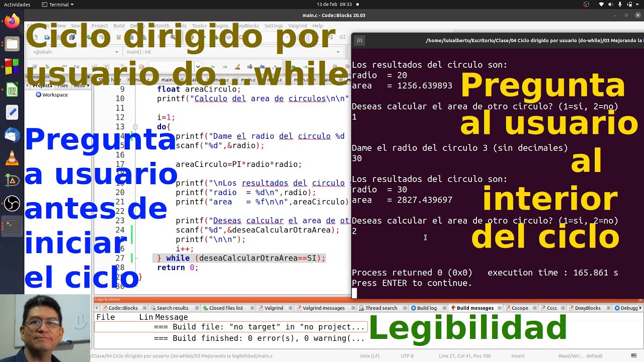 Ciclo dirigido por usuario con "do ... while"; en Lenguaje C - YouTube