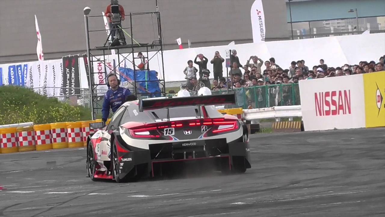 Msj16 白熱 Supergtデモ走行 ピットストップコンテスト モータースポーツ ジャパン フェスティバル イン お台場 16 Youtube