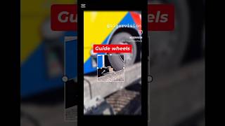 Zoomed Guide Wheels. Adelaide Bus O-Bahn In Slow Motion. Follow