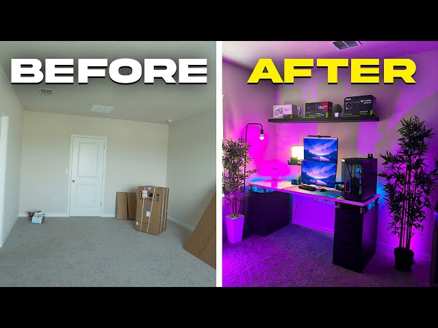 Transforming My EMPTY Room To My Dream Setup Room! class=