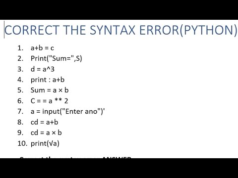Find the Syntax Error (if any) in Python | For Class 6 & 7 | Beginner’s Guide