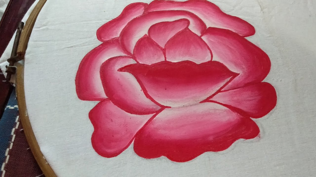 Fabric Painting Rose // Shading with Fabric Colours // How to make rose