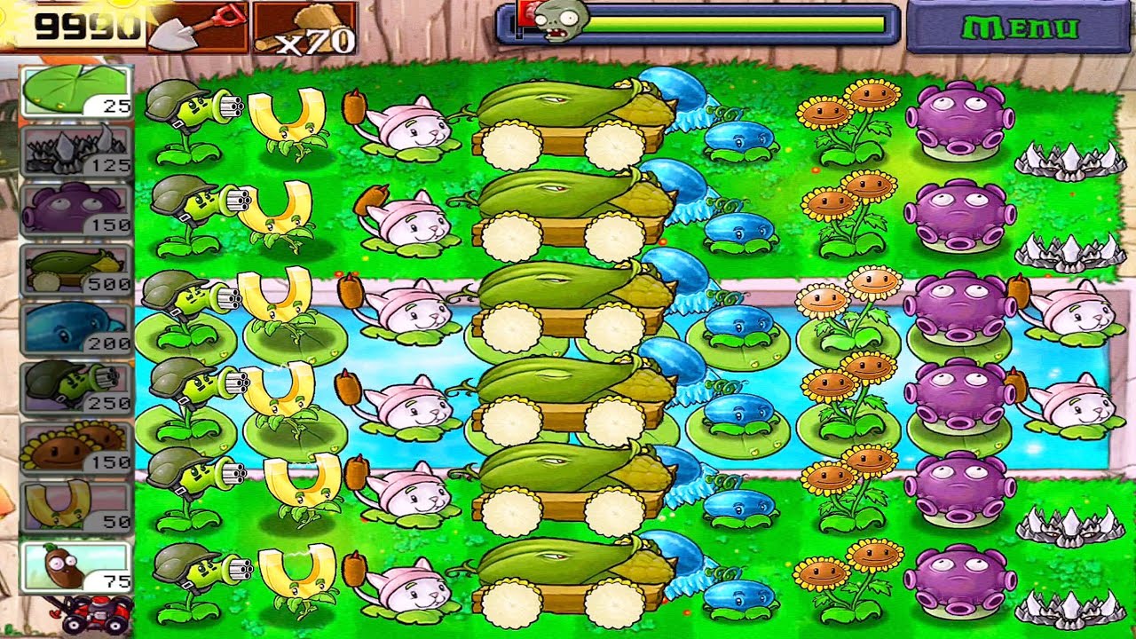 Plants vs Zombies • Upgraded Plants vs All Zombies • Survival Day Walkthrough • Full HD [ 1080p ]