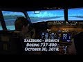 Salzburg - Munich. Boeing 737-800. Полет Зальцбург - Мюнхен. 4K UHD. Radodar TV. October 30, 2018