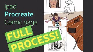Ipad Procreate Comic page - full process speed paint - female artist