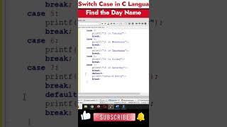 Input week number and print week day using switch case
