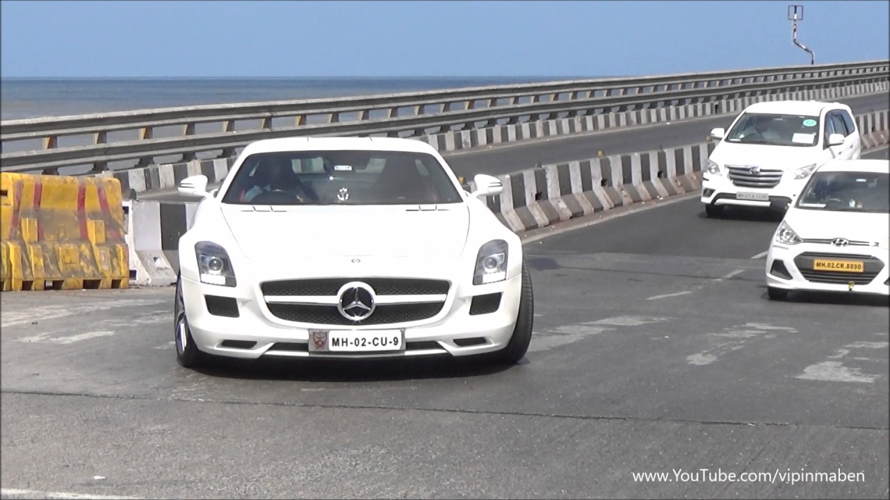 Mercedes-Benz SLS AMG Cruising in Mumbai, INDIA.