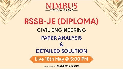 RSSB JE 2022 Paper Analysis & Detailed  Solution | Civil Engineering - Diploma | RSSB Paper Solution