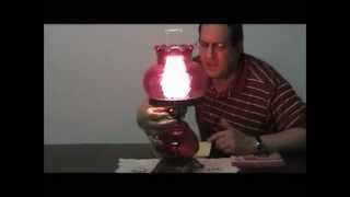 Hand Blown Cranberry Glass Hurricane Lamp | Sturbridge Yankee Workshop
