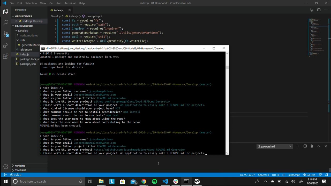 Good README.md Generator 5/30/2020 - YouTube