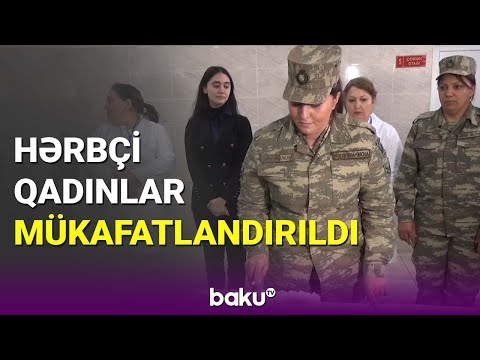 Hərbçi qadınlar mükafatlandırıldı - BAKU TV