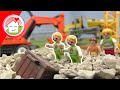 Playmobil Bagger Film Familie Hauser - Ein Schatz auf der Baustelle? Mit Paul und Alex