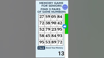 Memory Boost for Seniors: Can You Find the Matching Numbers? #braintraining