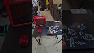 portable folding computer desk for kids or adults, book shelf underneath, wheels, and foldable