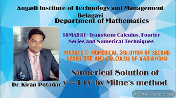 18MAT31: Numerical solution of 2nd Order ODE y
