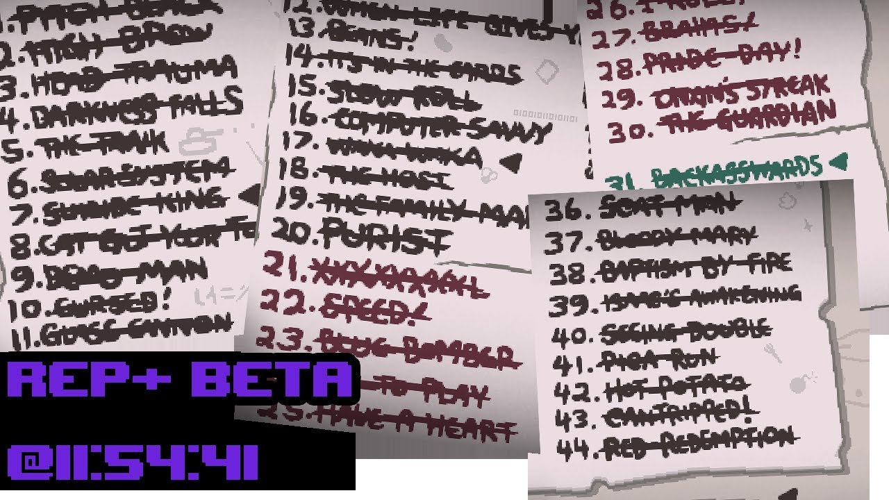 The Binding of Isaac: Repentance+ BETA - All Challenges Speedrun Segmented @ 
