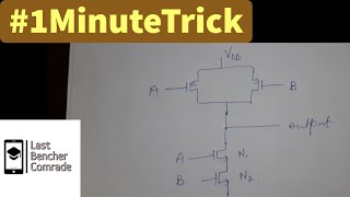 #1MinuteTrick | AND logic | NMOS and PMOS in AND logic | Series | Parallel | ANS | APP