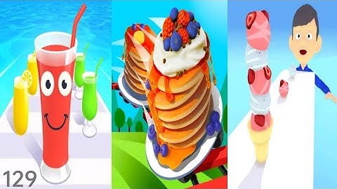 Juice Run vs Pancake Run vs Ice Cream Run - Triple Gameplay 129 (Android/iOS).