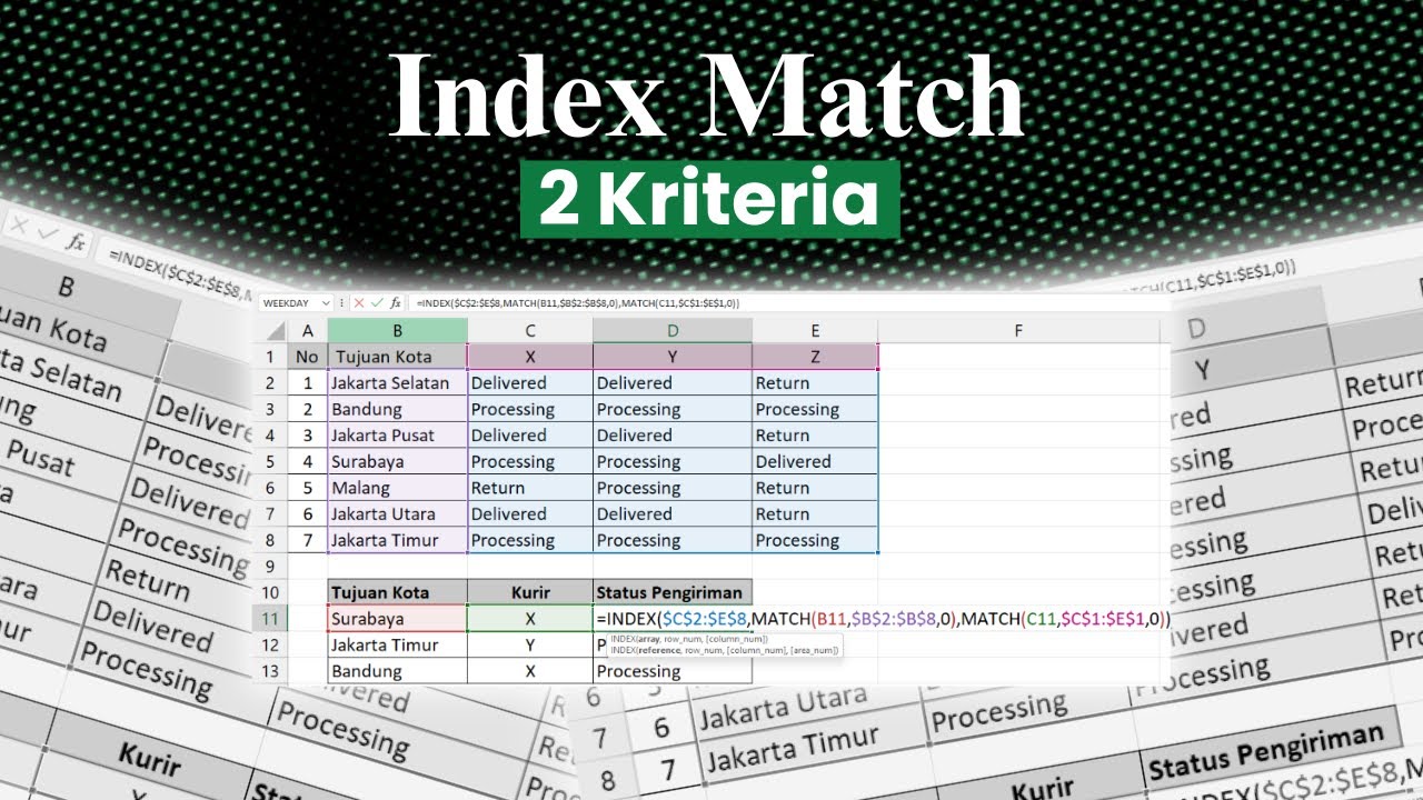 Rumus Index Match 2 Kriteria - Microsoft Excel - YouTube