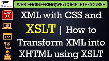 L23: XML with CSS and XSLT | How to Transform XML into XHTML using XSLT | Web Engineering Lectures