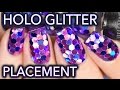 Large holo glitter placement / SOCCER NAILS??