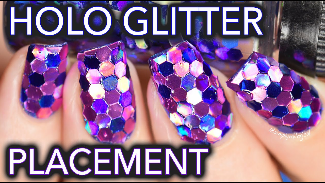 Large holo glitter placement / SOCCER NAILS??