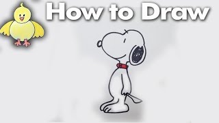 How to Draw Snoopy Step by Step for beginners -easy | DoodleDrawArt!