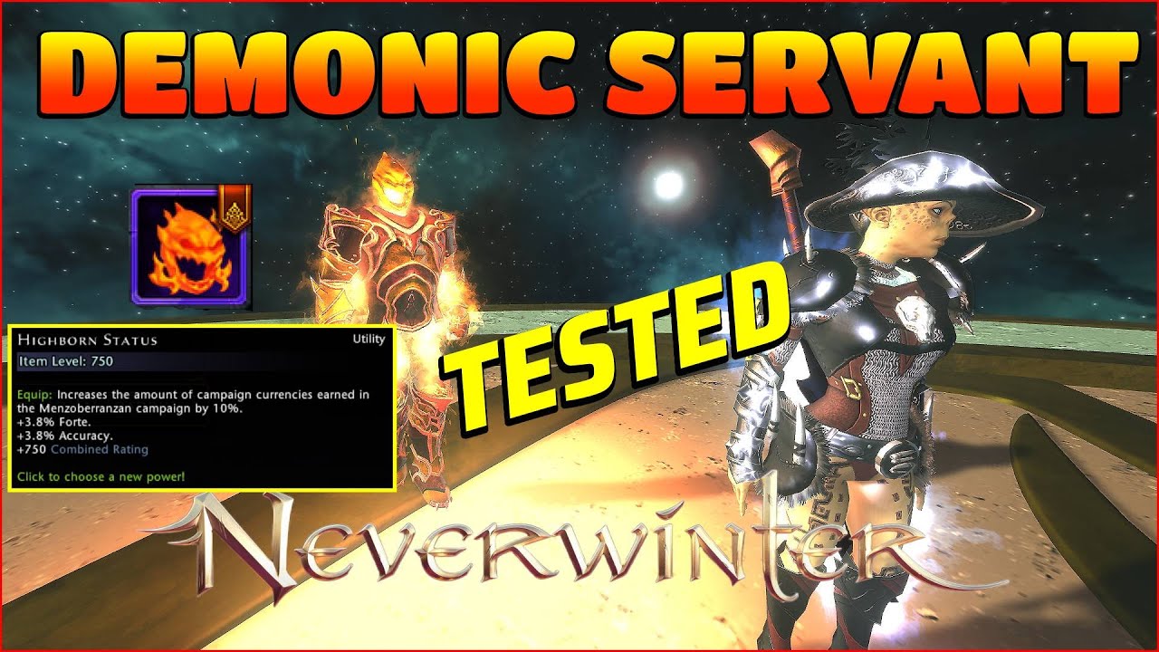 REGIS on FIRE? NEW COMPANION Test AOE & ST Demonic Servant  - Neverwinter Mod 25