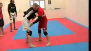 Sambo Techniques - Sambo Throws for Nogi #2 - Outside Trip Knee Block